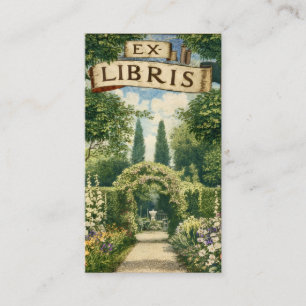 Vintage Garden Ex Libris Bookplate Business Card