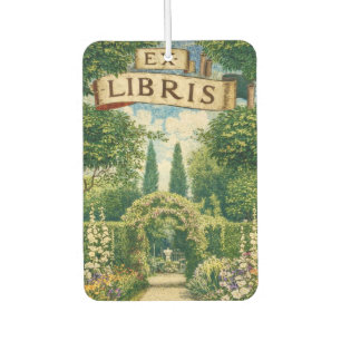 Vintage Garden Ex Libris Bookplate  Car Air Freshener