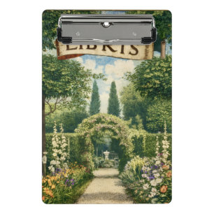 Vintage Garden Ex Libris Bookplate Mini Clipboard