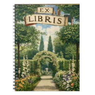 Vintage Garden Ex Libris Bookplate Notebook