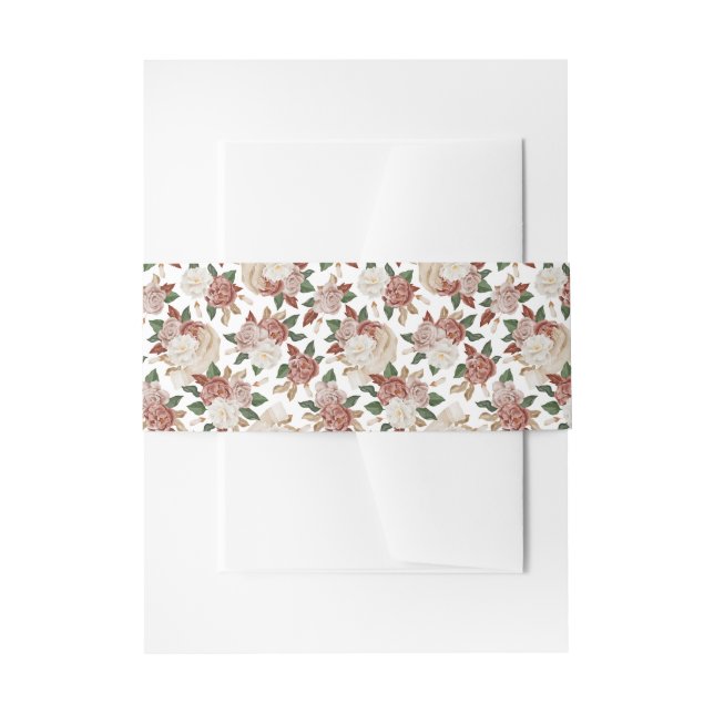 Vintage Garden Floral Pattern Invitation Belly Band (Front Example)