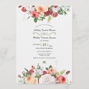 Vintage Garden Floral Wedding Invitation