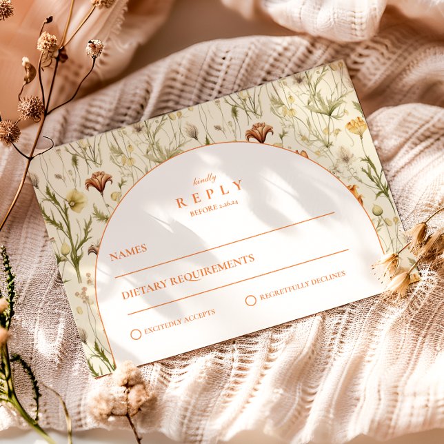 Vintage Garden Floral Wedding RSVP Card (Creator Uploaded)