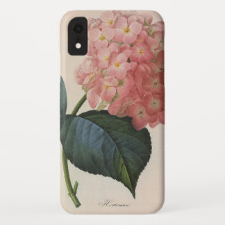 Vintage Garden Flowers, Pink Hydrangea Hortensia iPhone XR Case