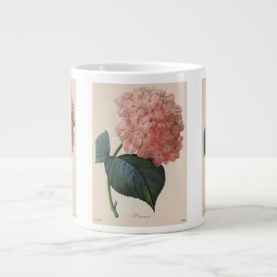 Vintage Garden Flowers, Pink Hydrangea Hortensia Large Coffee Mug