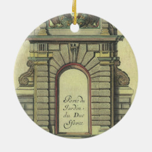 Vintage Garden Gate Arch, Renaissance Architecture Ceramic Ornament