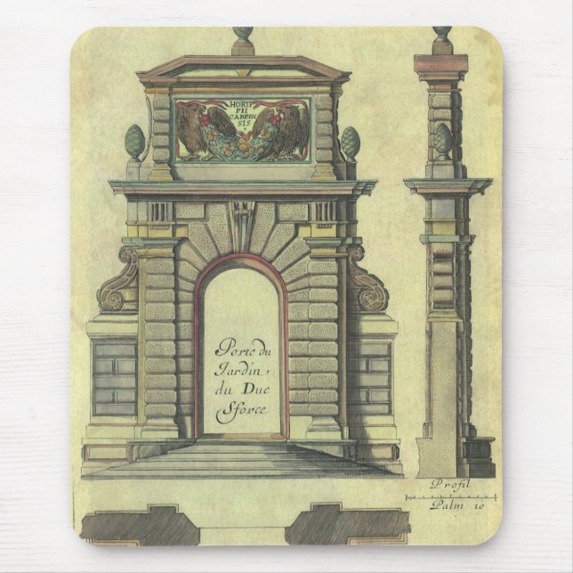 Vintage Garden Gate Arch, Renaissance Architecture Mouse Pad (Front)