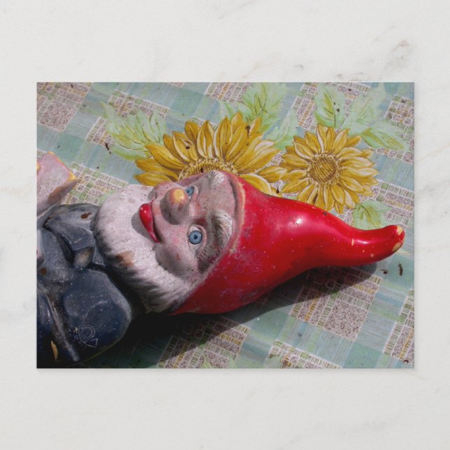 Vintage Garden Gnome Postcard (Front)