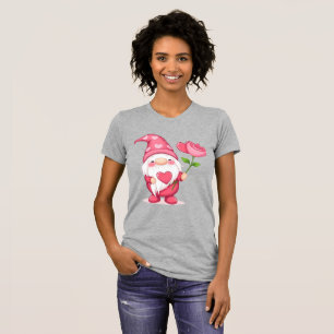 Vintage Garden Gnome Women's Tee - Whimsical Pink
