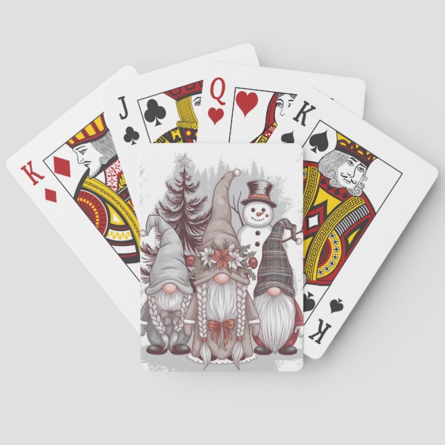 Vintage Garden gnomes  Playing Cards (Back)