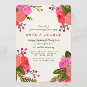 Vintage Garden Graduation Invitation