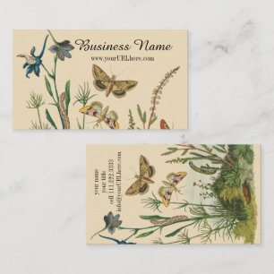 Vintage Garden Insects, Butterflies, Caterpillars Business Card
