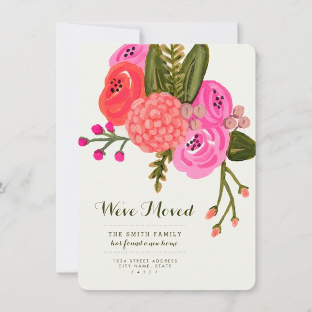 Vintage Garden Moving Announcements (Front)