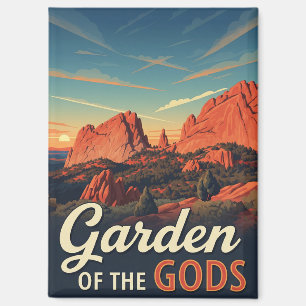Vintage Garden of the Gods Colorado Travel Magnet