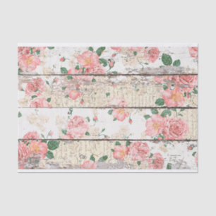 Vintage Garden on Wooden Wall Tissue Paper