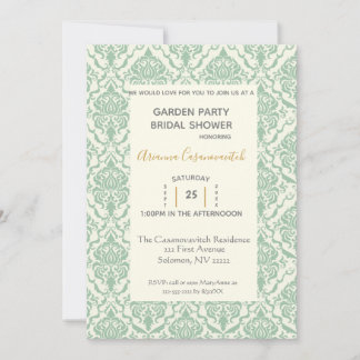 Vintage Garden Party Bridal Shower Invitation