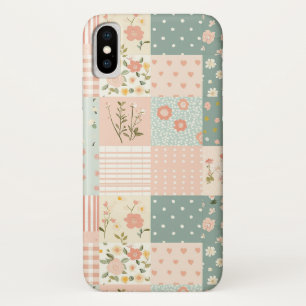 Vintage Garden Patchwork in Dusty Rose & Lavender iPhone X Case