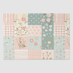 Vintage Garden Patchwork in Dusty Rose & Lavender Tissue Paper
