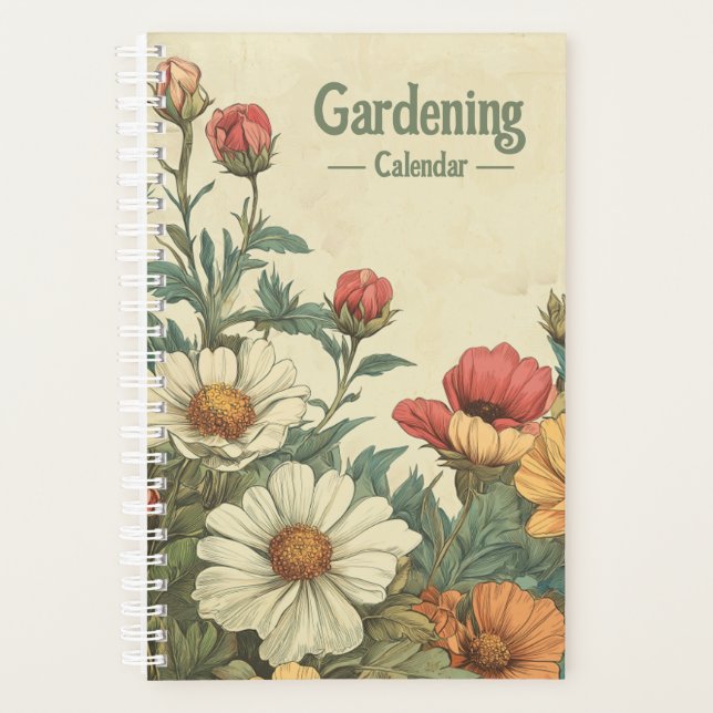 Vintage garden planner with chamomile flowers (Front)