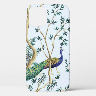 Vintage garden pomegranate fruit tree, exotic bird iPhone 12 case