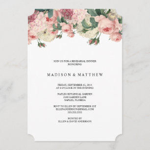 Vintage Garden Rehearsal Dinner Invitation