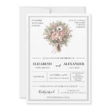 Vintage & Garden Romance Wedding Invitation