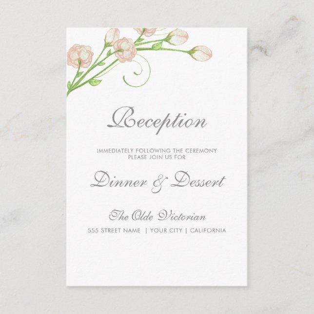 Vintage Garden Roses -Reception Card (Front)