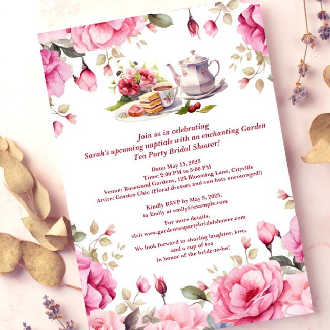 Vintage Garden Tea Party Bridal Shower  Invitation (Creator Uploaded)