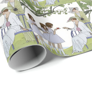 Vintage Garden Tea Party  Wrapping Paper