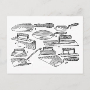 Vintage Garden Tools Postcard