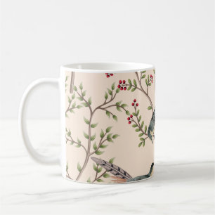 Vintage garden tree, bird floral seamless pattern  coffee mug
