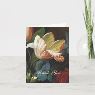 Vintage Garden Tulips, Victorian Flowers Thank You Card