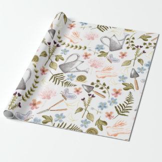 Vintage Garden | Watercolor | Cottagecore Wrapping Paper