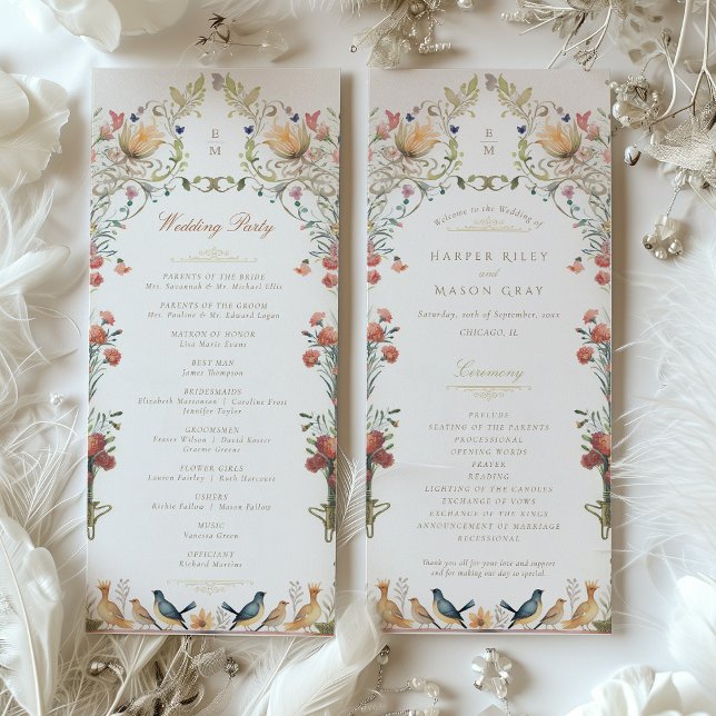 Vintage Garden Wedding Ceremony Program (Creator Uploaded)