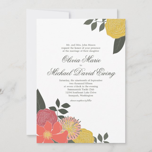 Vintage Garden Wedding Invitation (Front)