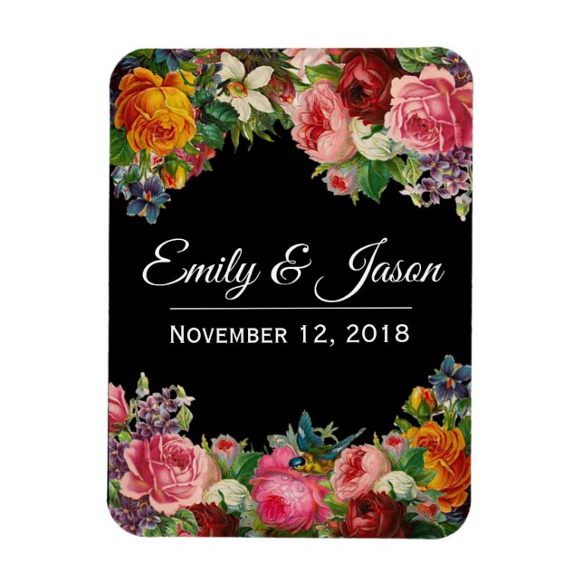 Vintage Garden Wedding Magnet (Vertical)