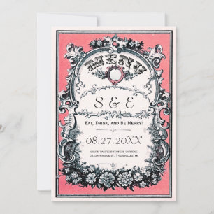 Vintage Garden Wedding Menu Cards
