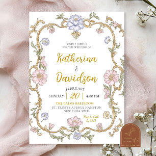 Vintage Garden Wedding Party Invitation