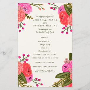 Vintage Garden Wedding Programs