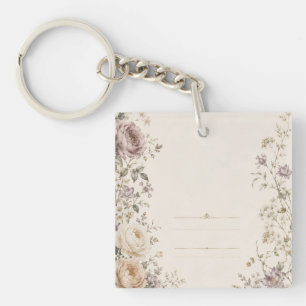 Vintage Garden Wedding Stationery style Key Ring