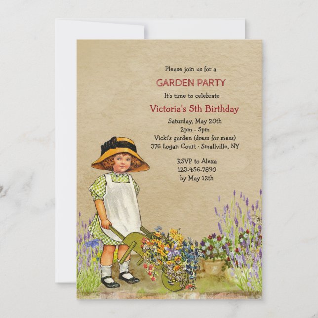 Vintage Gardener Invitation (Front)