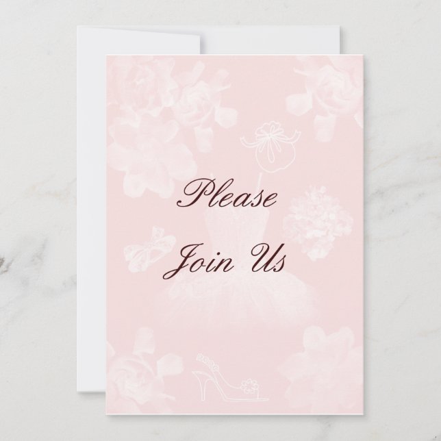 Vintage Gardenia Bridal Shower Invitation (Front)