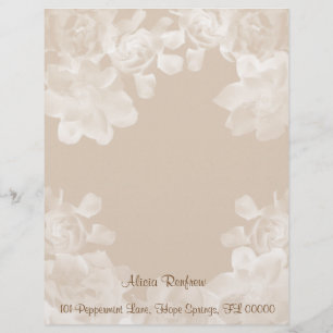 Vintage Gardenia Letterhead Stationery