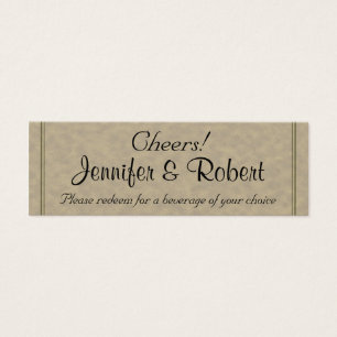 Vintage Gardenia Wedding Drink Tickets