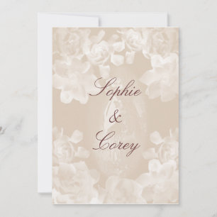 Vintage Gardenia Wedding Invitation