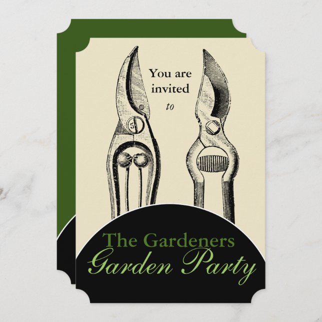VINTAGE Gardening Tools Garden Party Invitation (Front/Back)