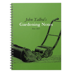 VINTAGE Gardening Tools Lawnmower 2 Garden Notes Notebook