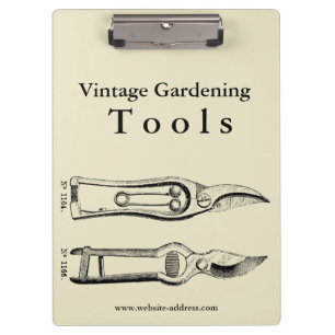 Vintage Gardening Tools Pruners Clipboard
