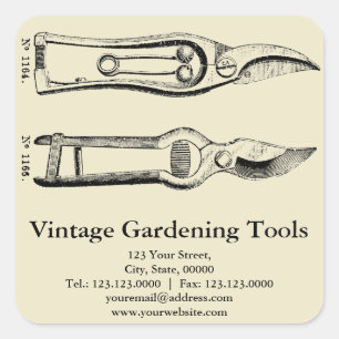 VINTAGE Gardening Tools Pruners Custom Stickers