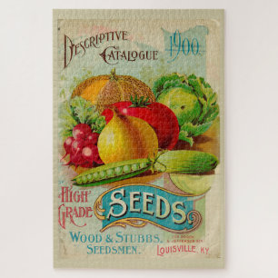Vintage Gardening Vegetable Seeds Catalogue Colour Jigsaw Puzzle
